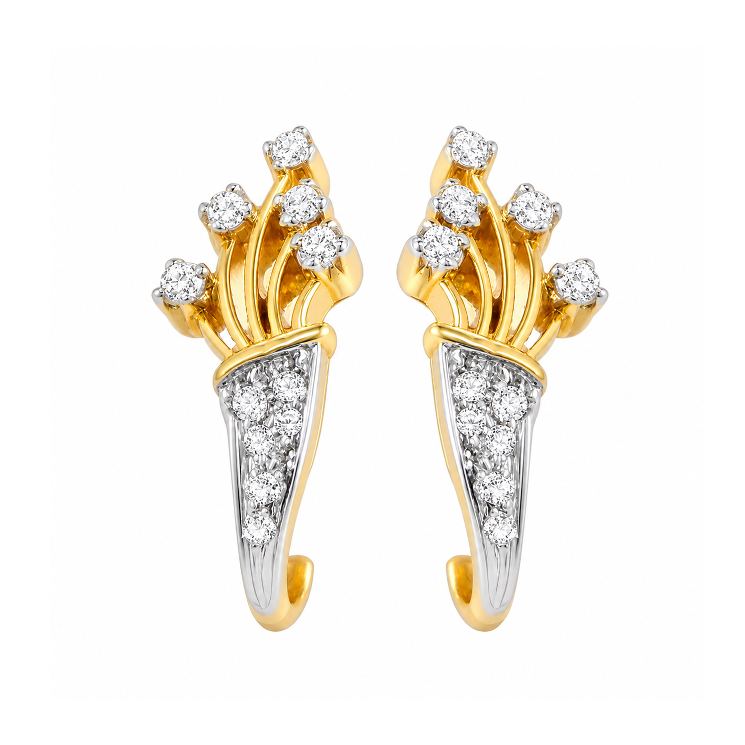 Diamond Golden Cascade Earrings