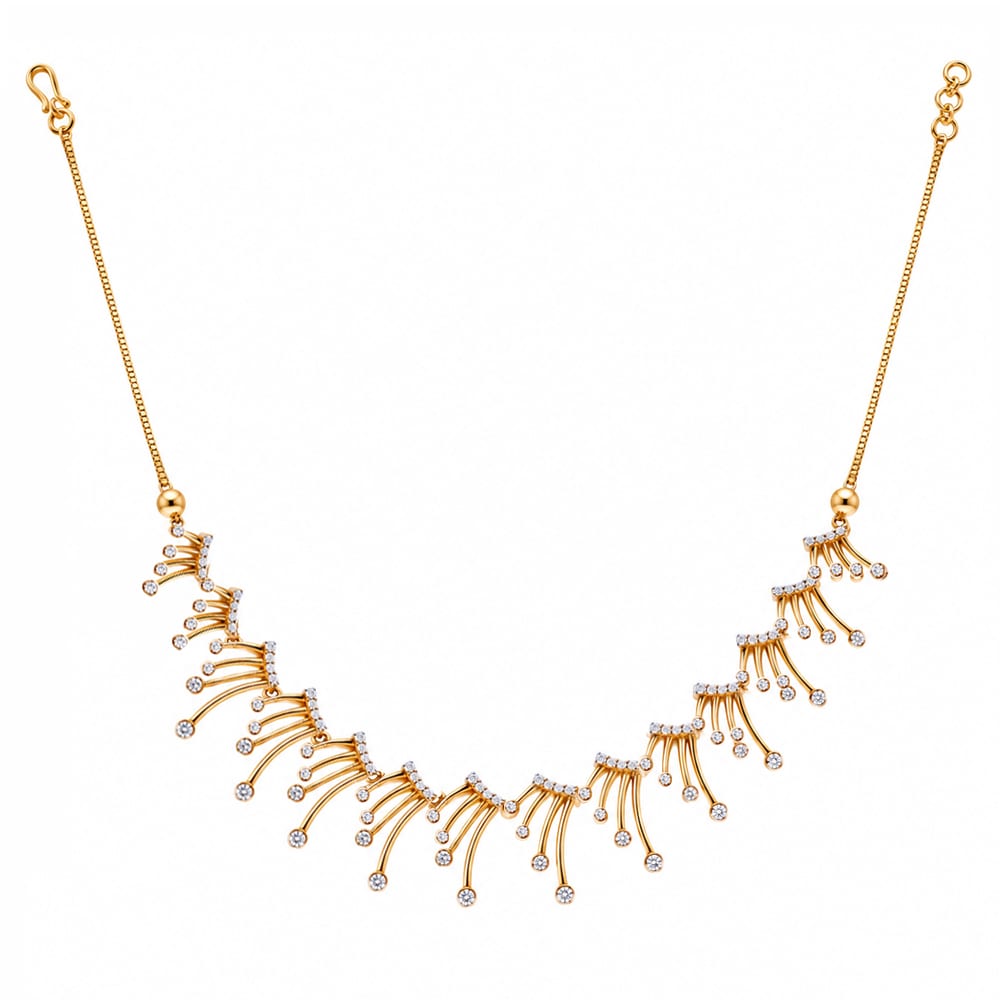 Elegant Radiant Diamond Tassel Necklace