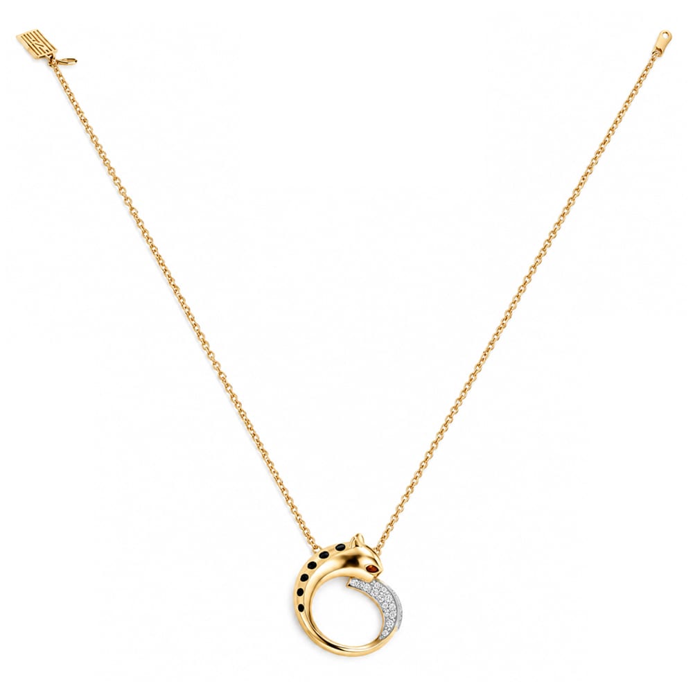 Elegant Two-Tone Dolphin Diamond Pendant Necklace