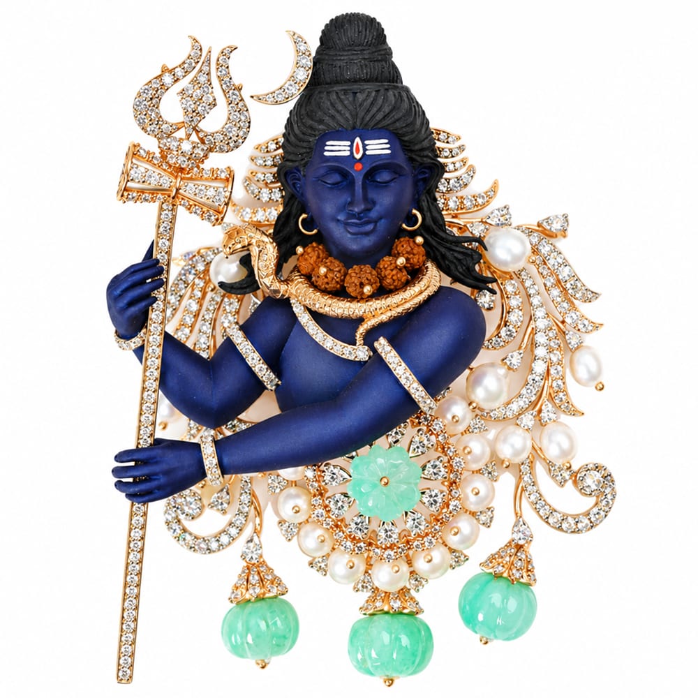 Divine Mahadev Trishul Diamond Pendant