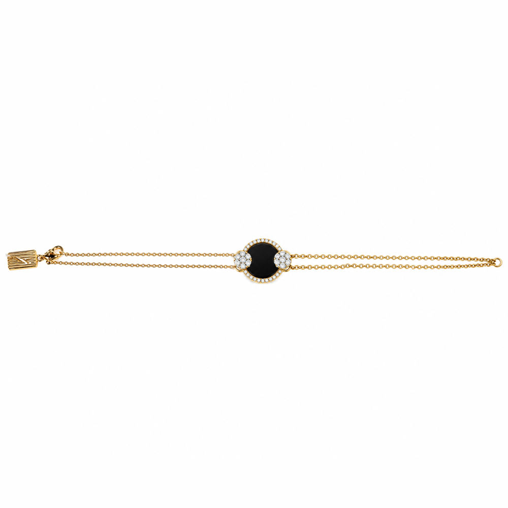 Royal Black Onyx Halo Diamond Loose Bracelet