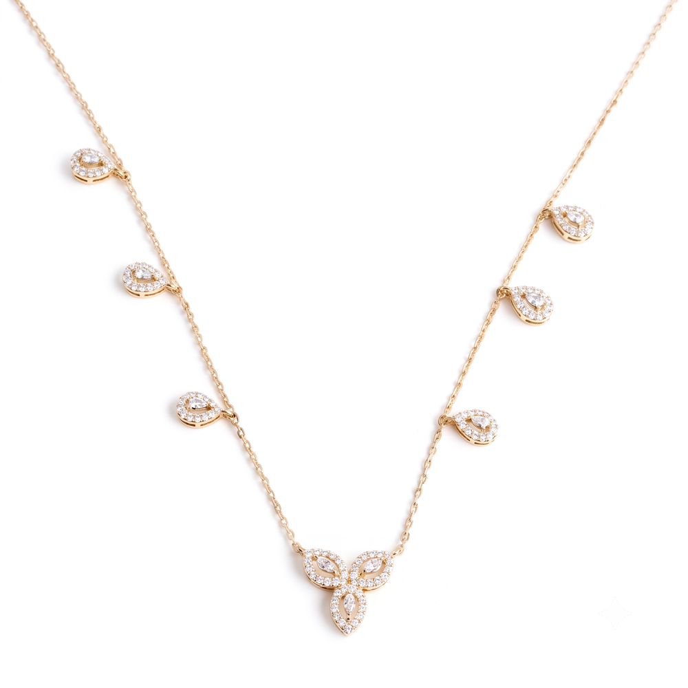A Delicate Gold Diamond Necklace