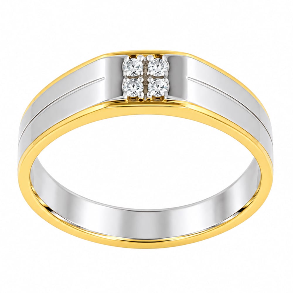 Two-Tone Gold Cluster Diamond Ring