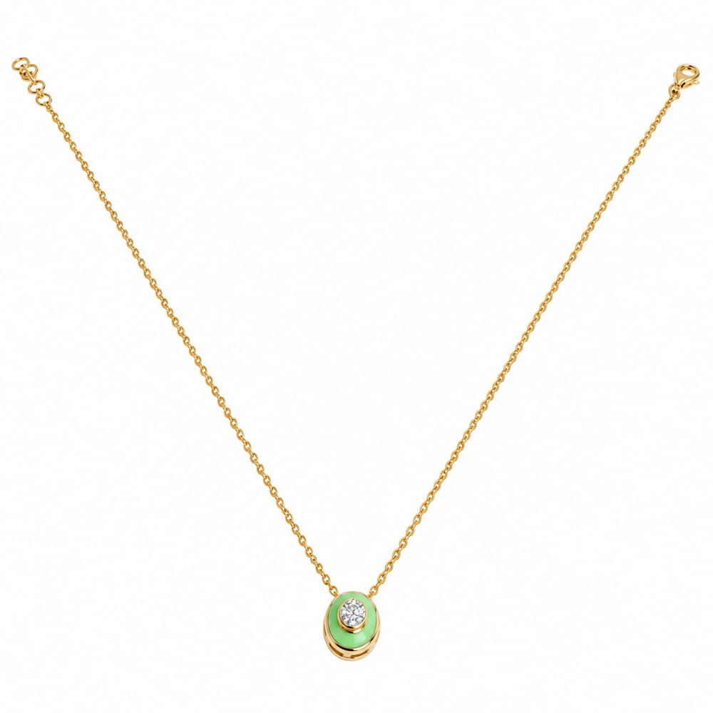 Mint Glow Diamond Pendant Necklace