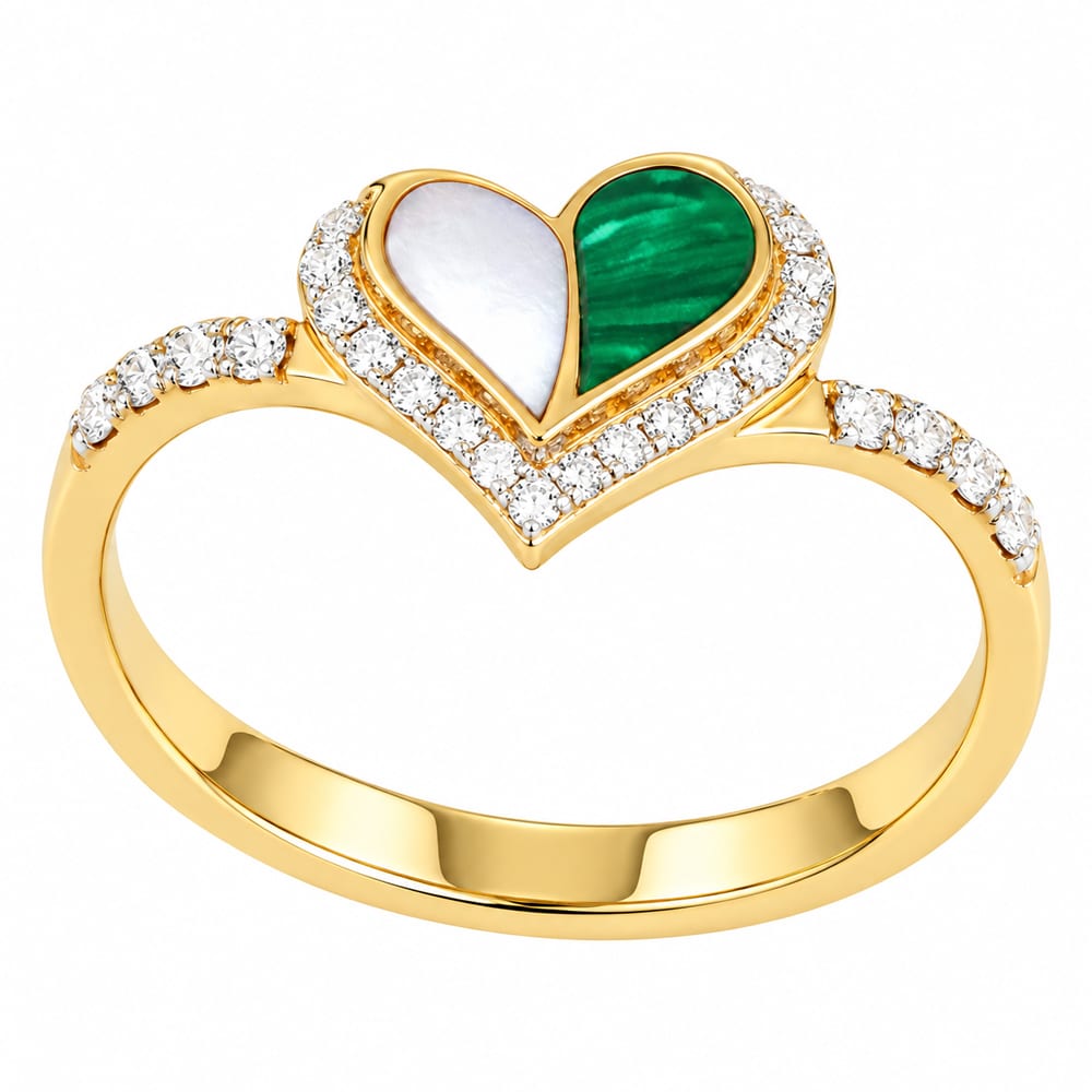 Elegant Heart-Shaped Diamond Ring