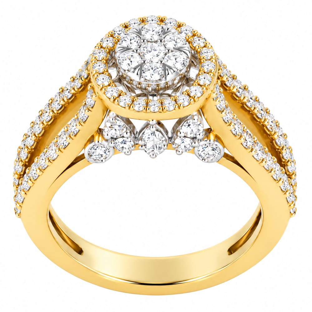 Gilded Radiance Multi-Stone Diamond Ring