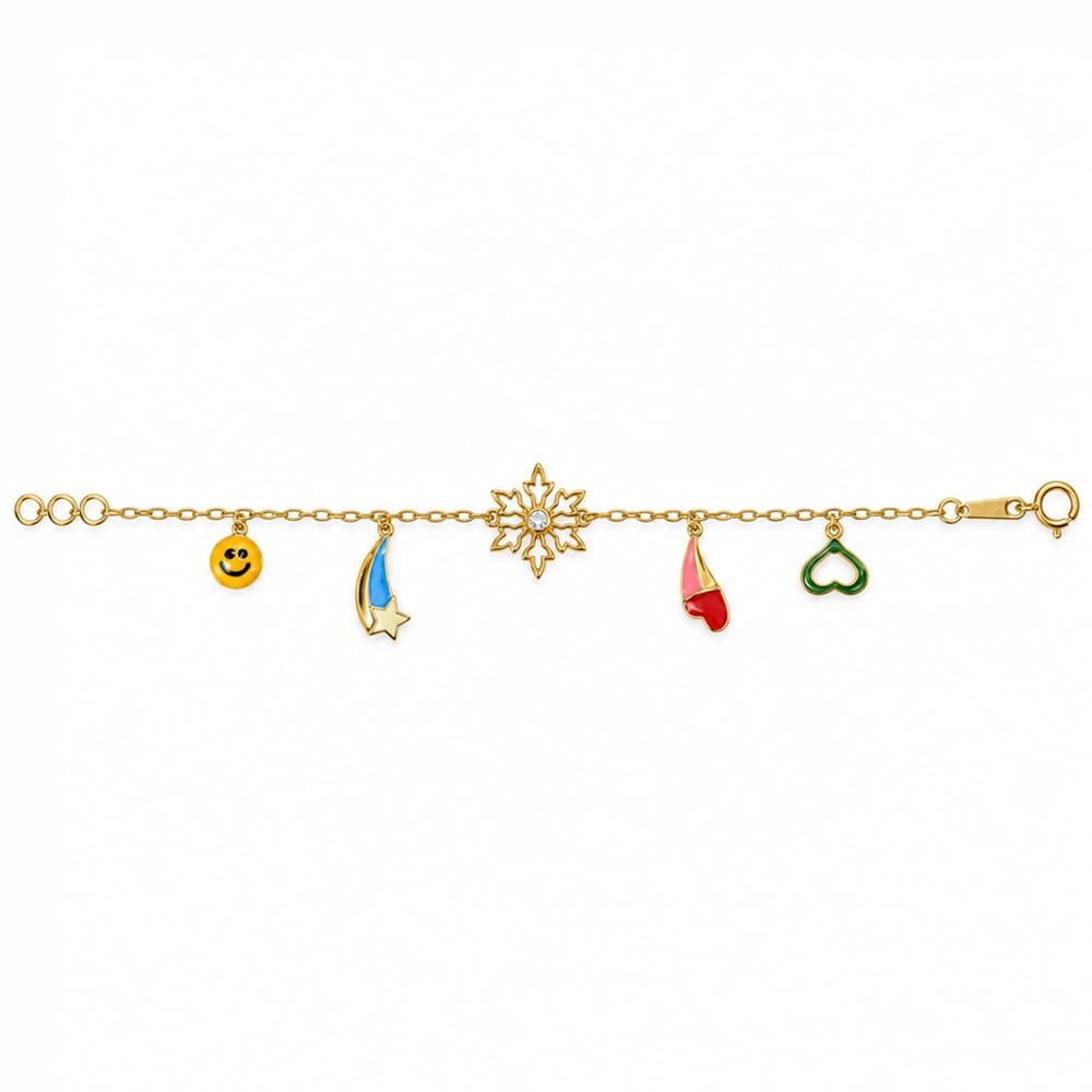 Happy Sparkle Multicolor Charm Diamond Bracelet