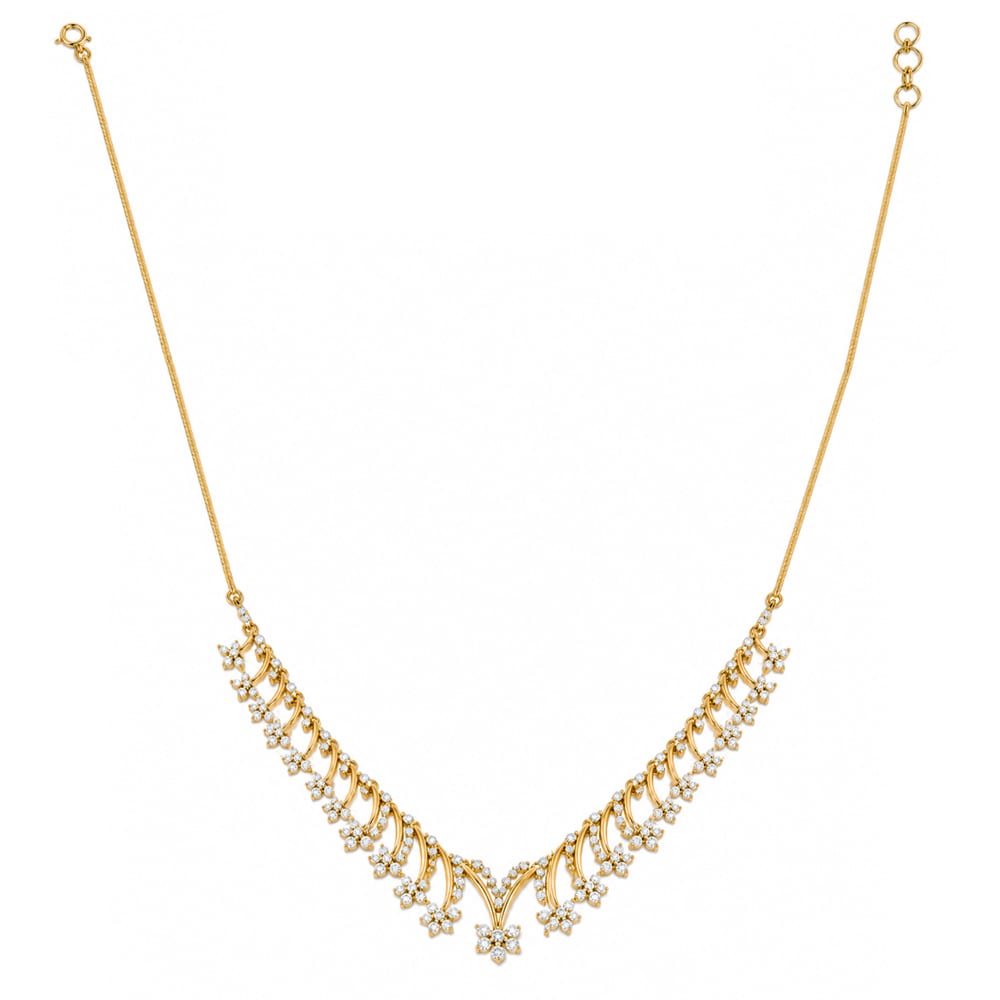 Elegant Floral Vine Diamond Necklace