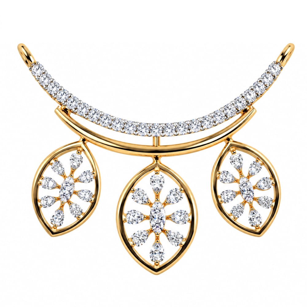 Elegant Radiant Tanmania Diamond Pendant