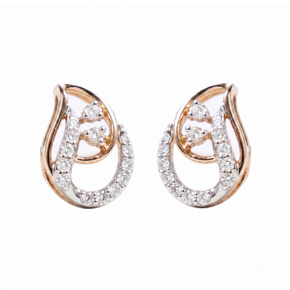 Diamond Floral Curve Earrings