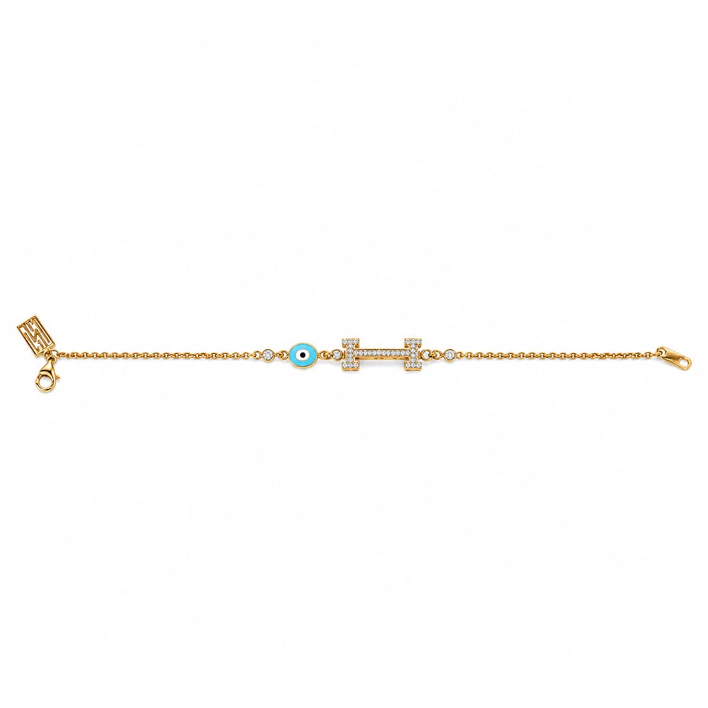 Stylish Elegance Evil Eye Diamond Loose Bracelet