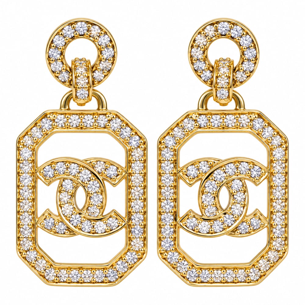Luxurious Royal Geometric Sparkle Diamond Earrings