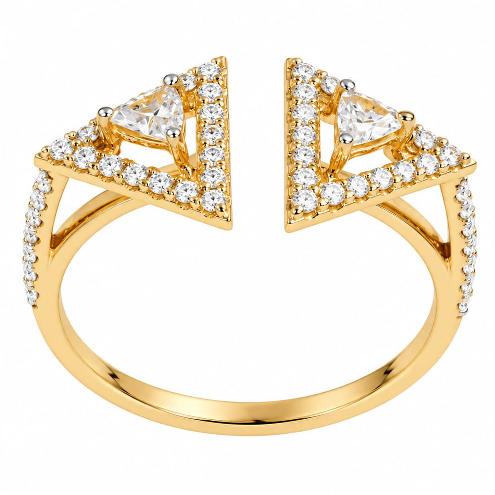 Sparkling Triangle Open Diamond Ring