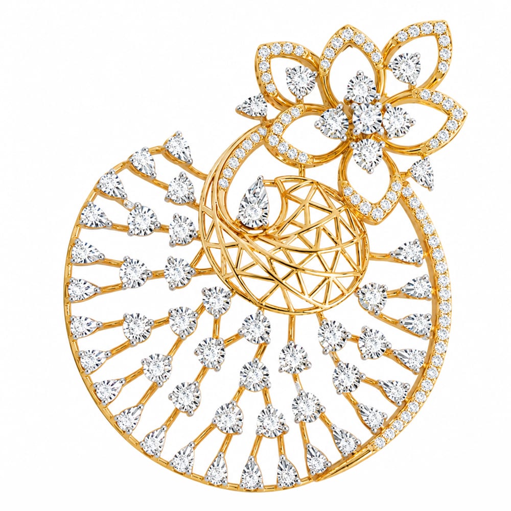 Royal Blossom Peacock Diamond Tanmania Pendant
