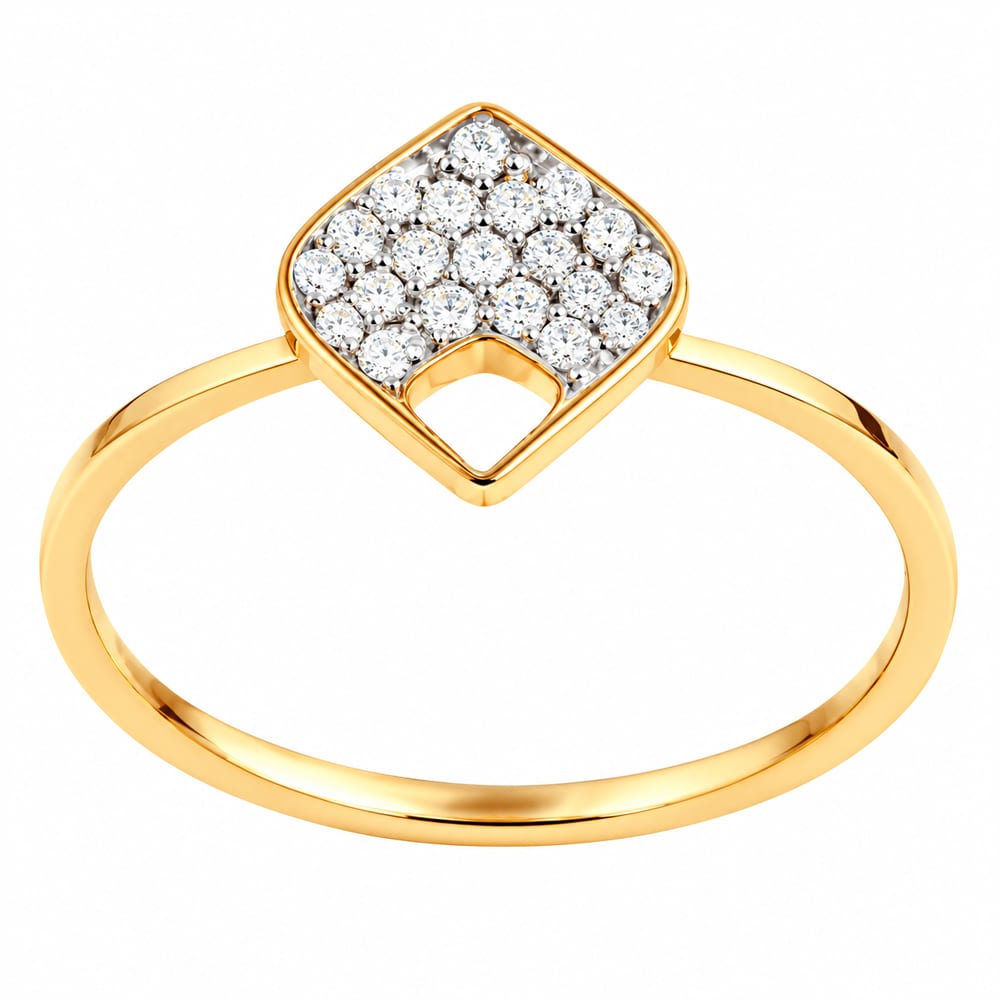 Elegant Yellow Leaf Diamond Ring