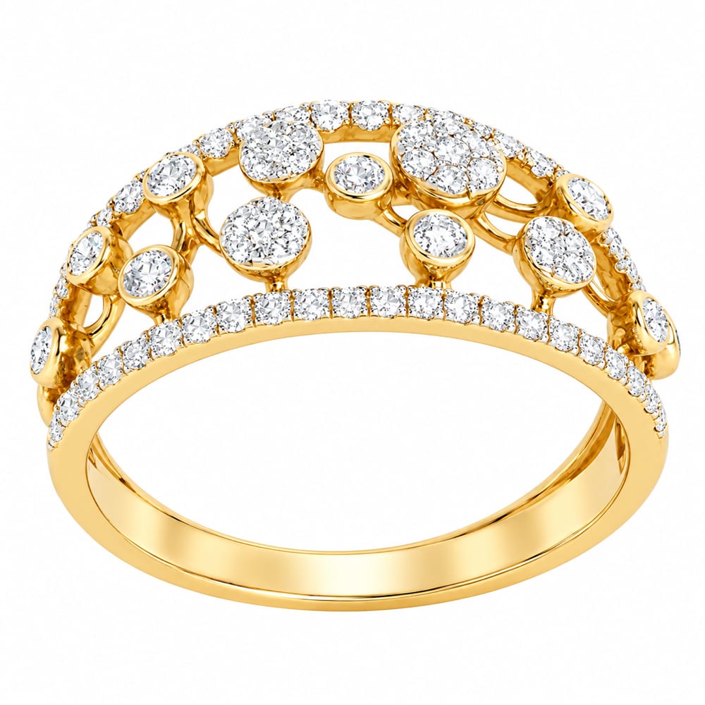 Sparkling Bubble & Modern Diamond Ring