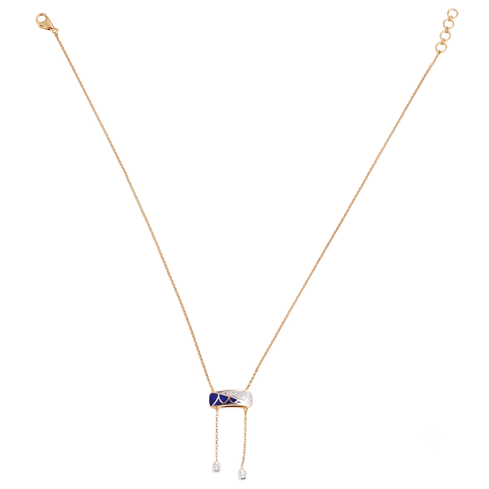 Diamond Blue Drop Necklace