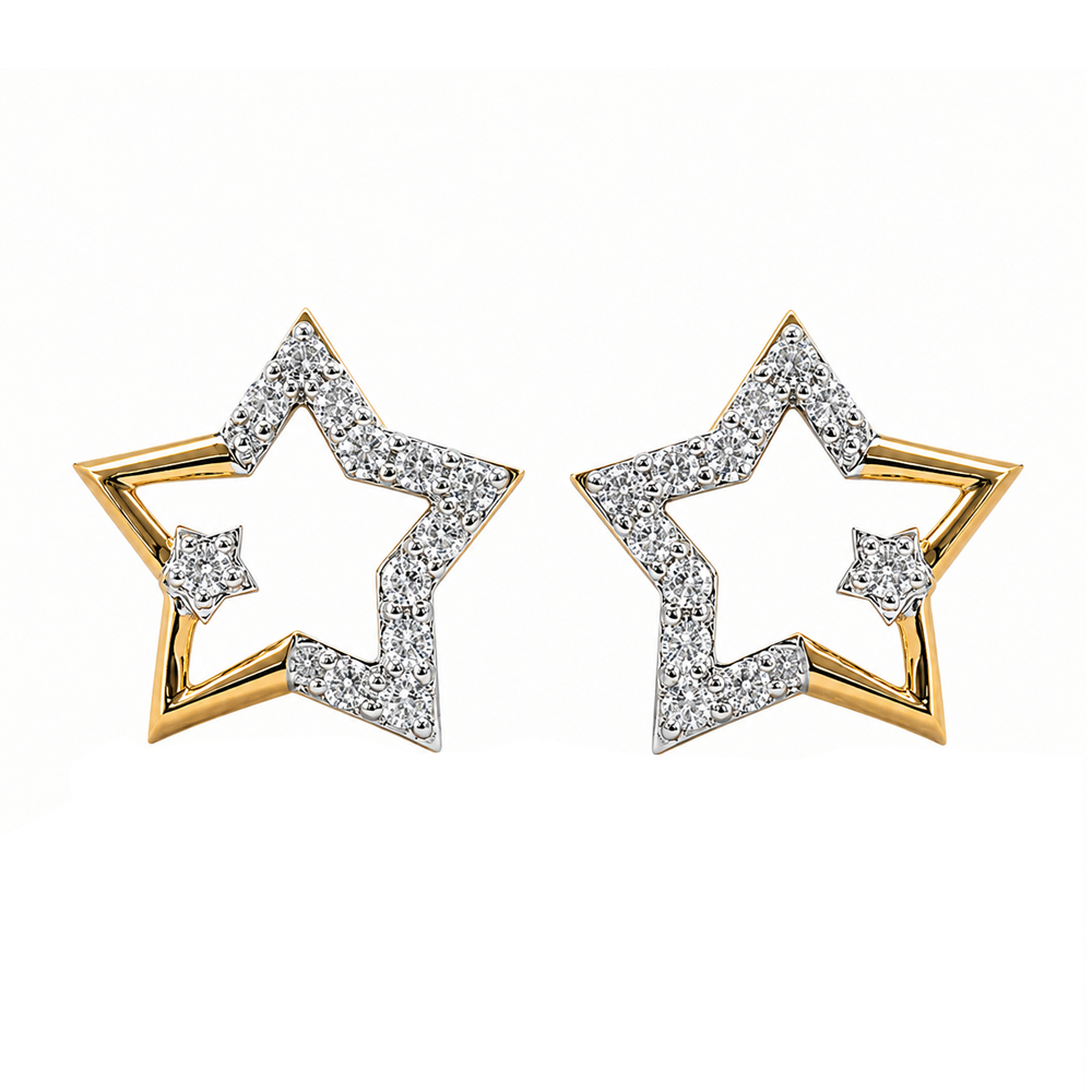 Elegant Star-Shaped Diamond Earrings