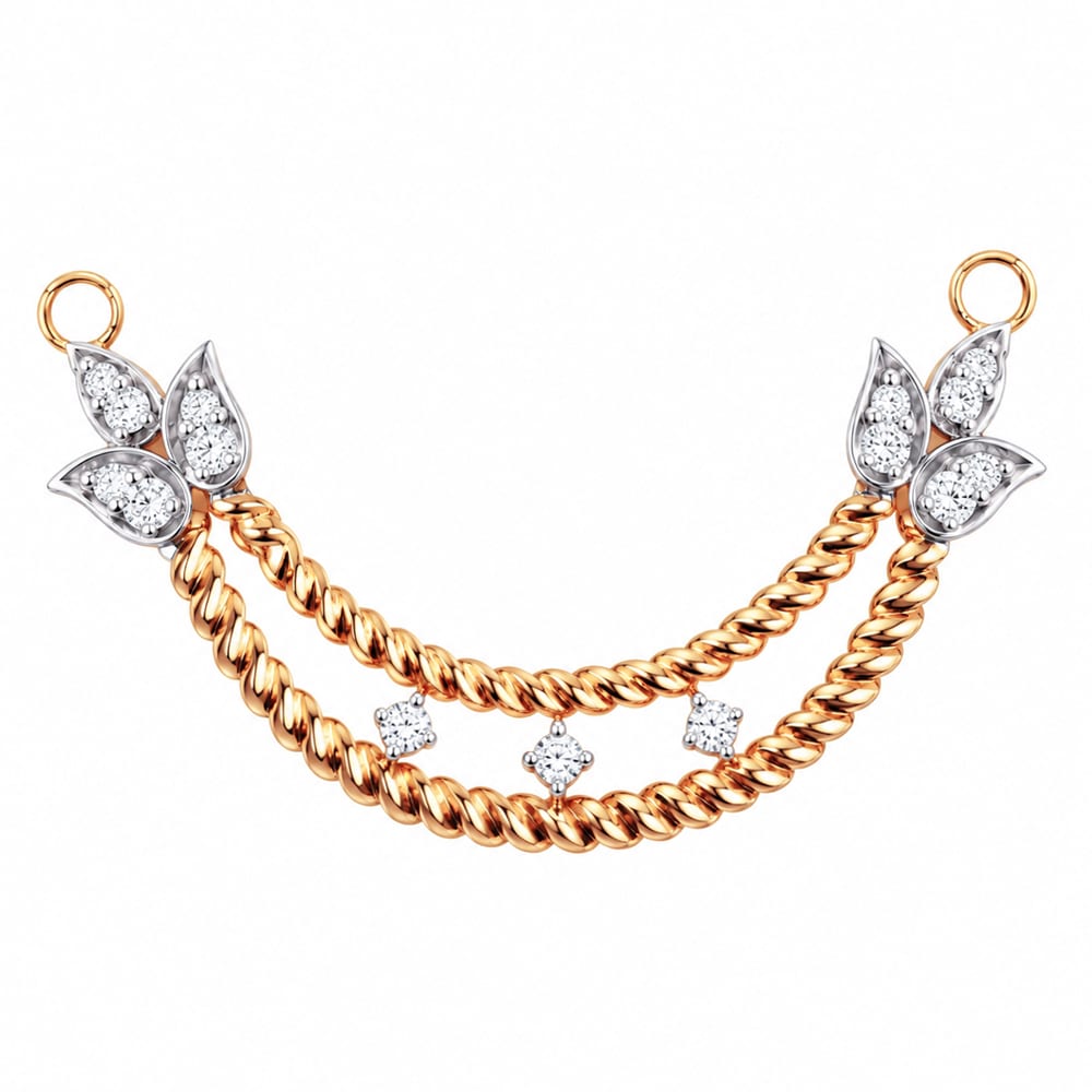 Elegant Leaf Diamond Tanmania Pendant