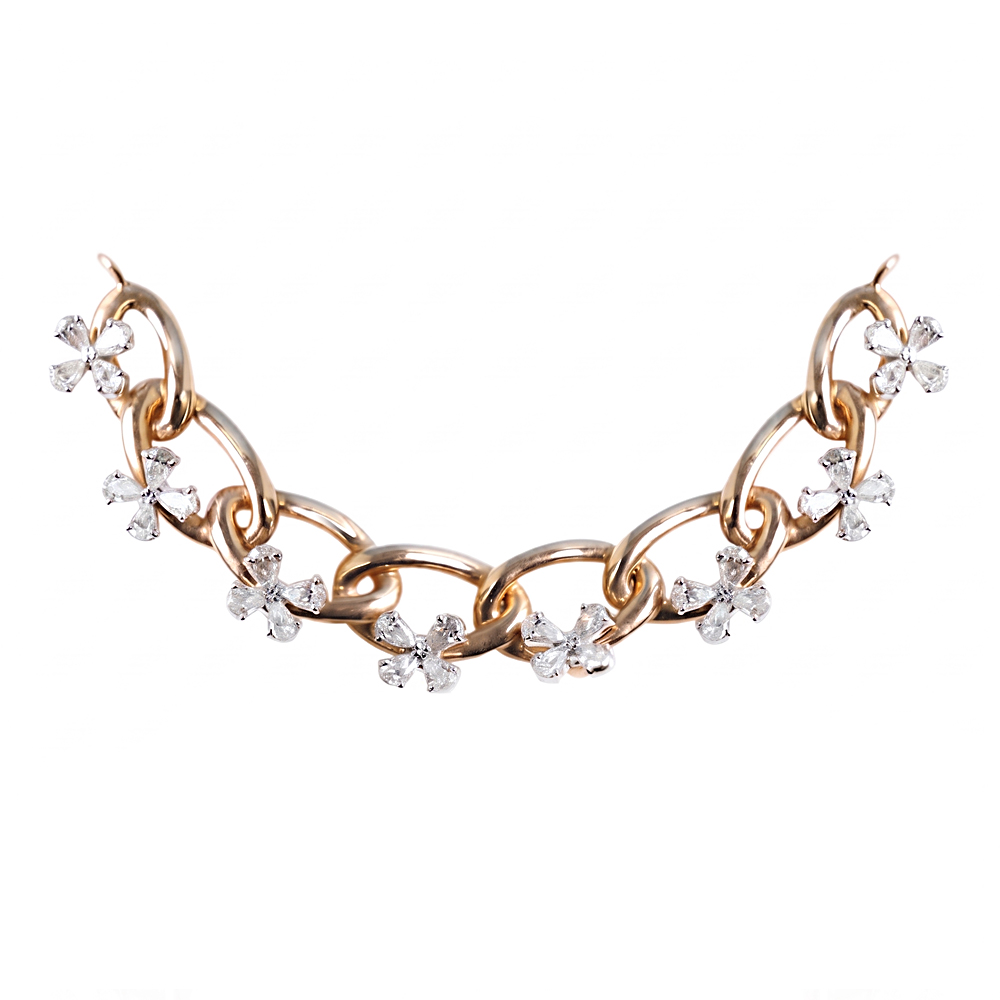 Elegant Golden Blossom Tanmania Diamond Pendant