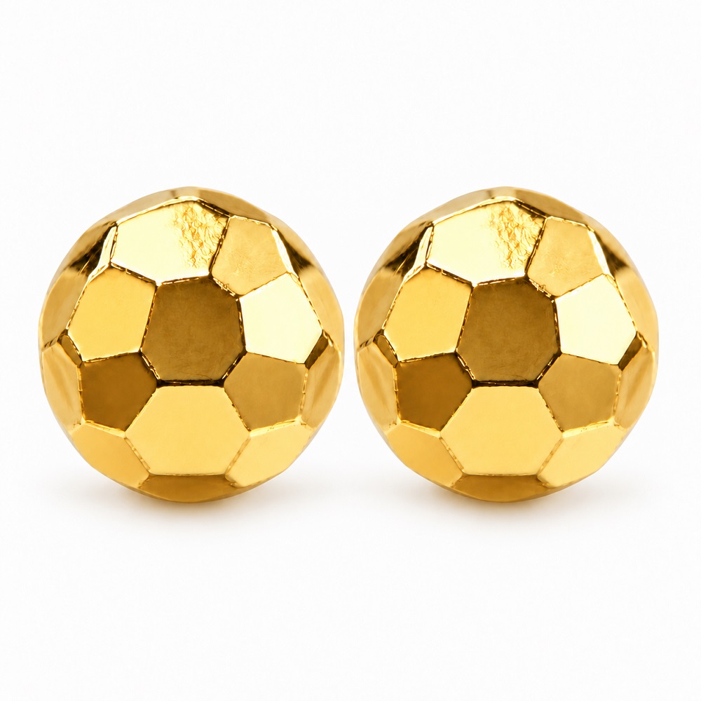 Bombay Faceted Gold Ball Stud Earrings