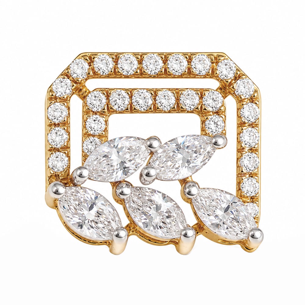 Elegant Floral & Leaf Motif Tanmania Diamond Pendant