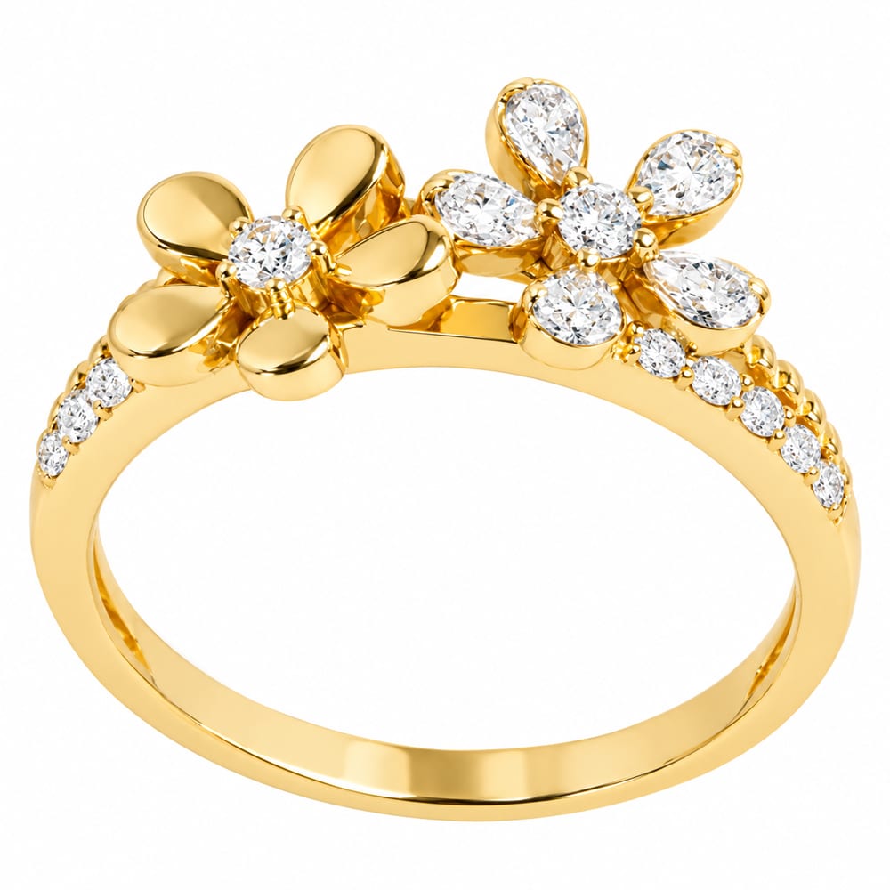 Whimsical Blossom Diamond Ring