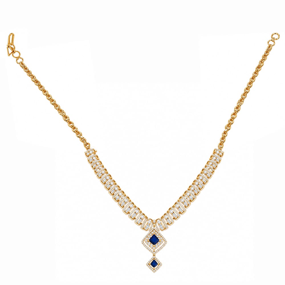 Royal Sapphire Elegance Diamond Necklace
