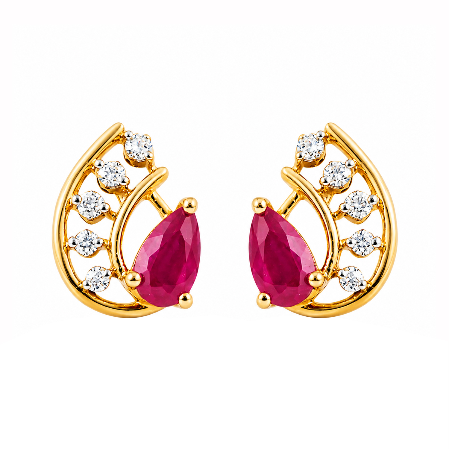 Elegant Gold-Toned Diamond Earrings