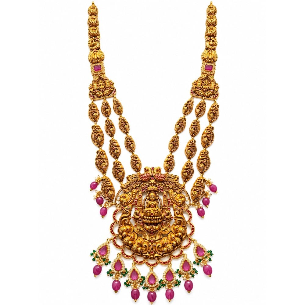 Royal Divine Lakshmi Heritage Temple Gold Necklace