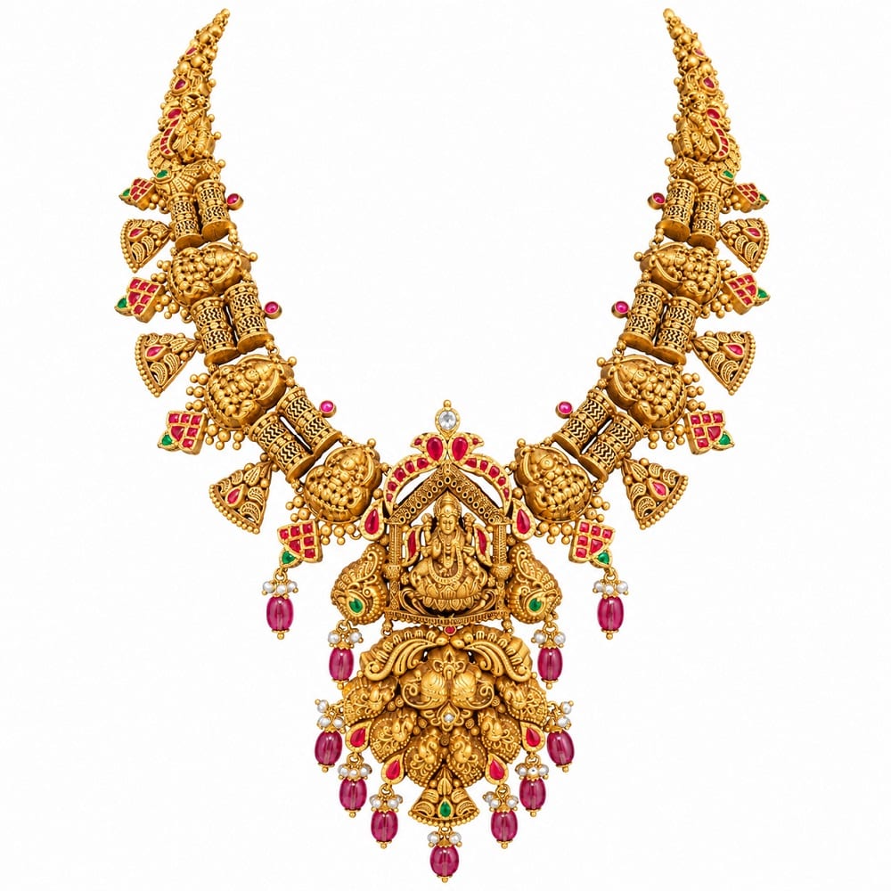 Antique Lakshmi Temple Jewellery Gold Necklace