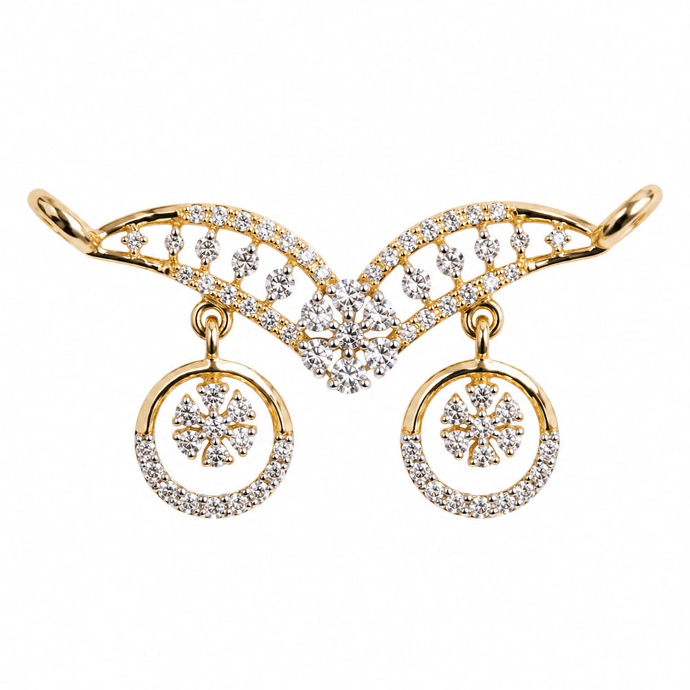 Elegant & Modern Celestial V-Cluster Diamond Pendant