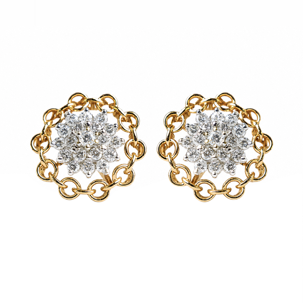 Elegant Diamond Floral Earrings