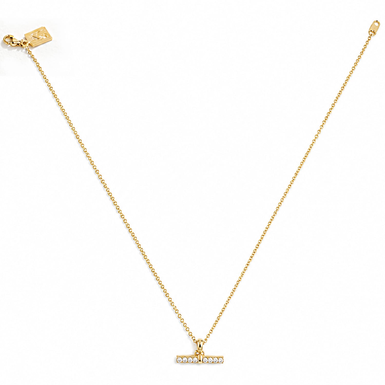 Diamond Bar Pendant Necklace