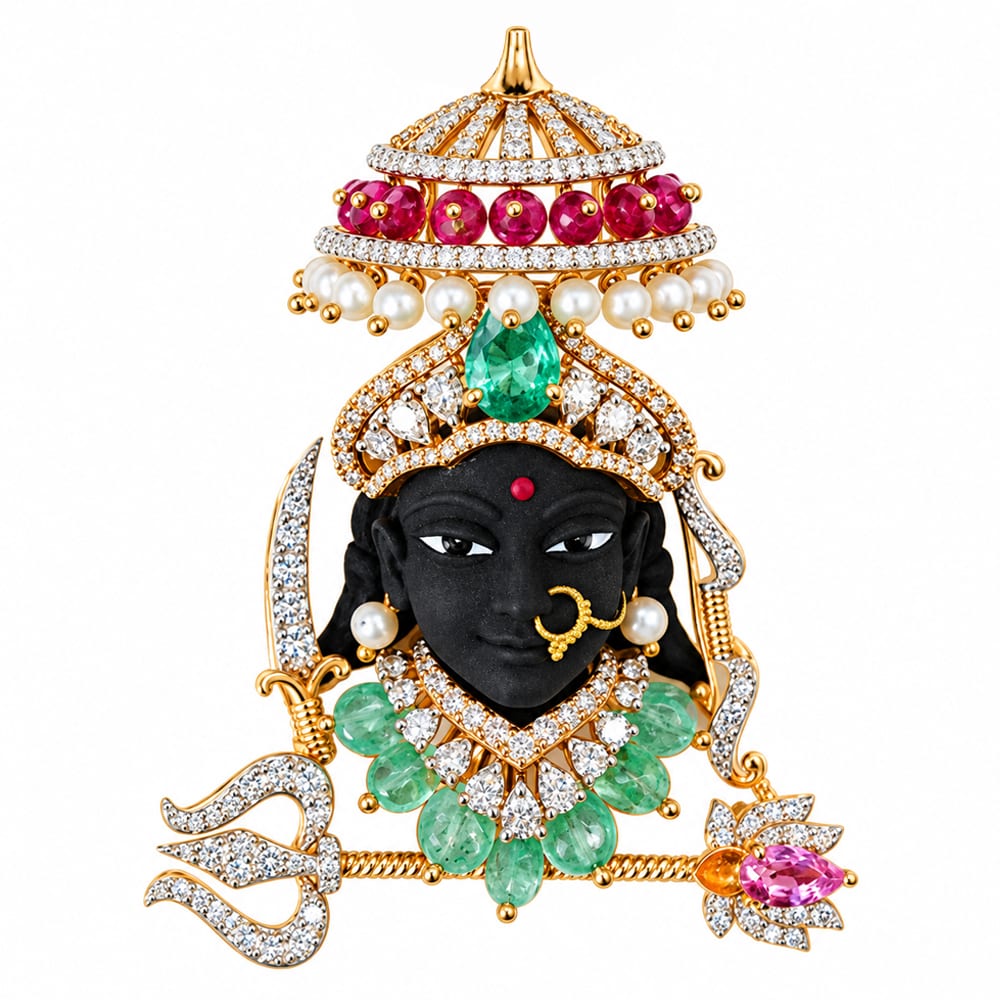 Sparkling Divine Royal Goddess Multicolor Diamond Pendant