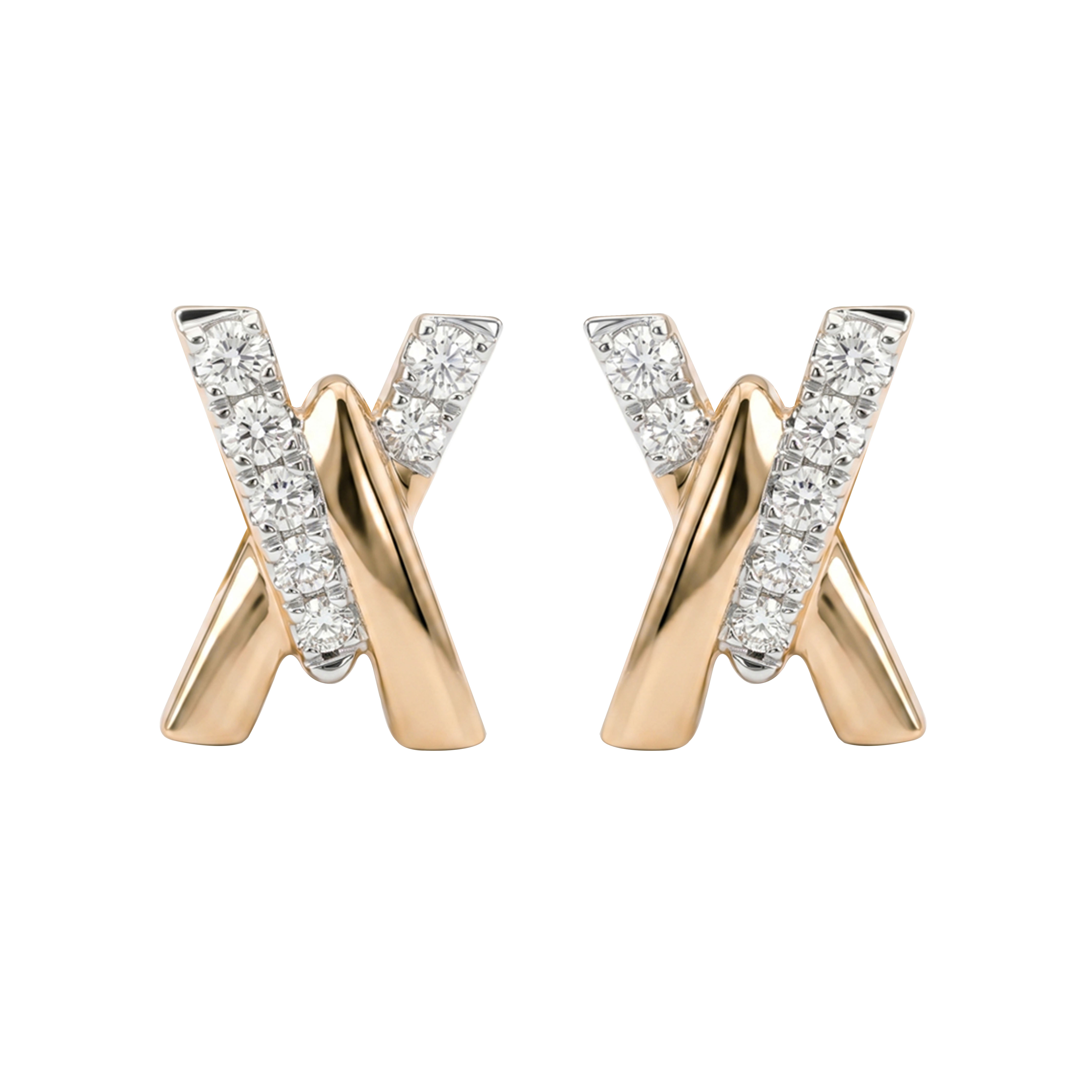 Diamond X-Cross Stud Earrings