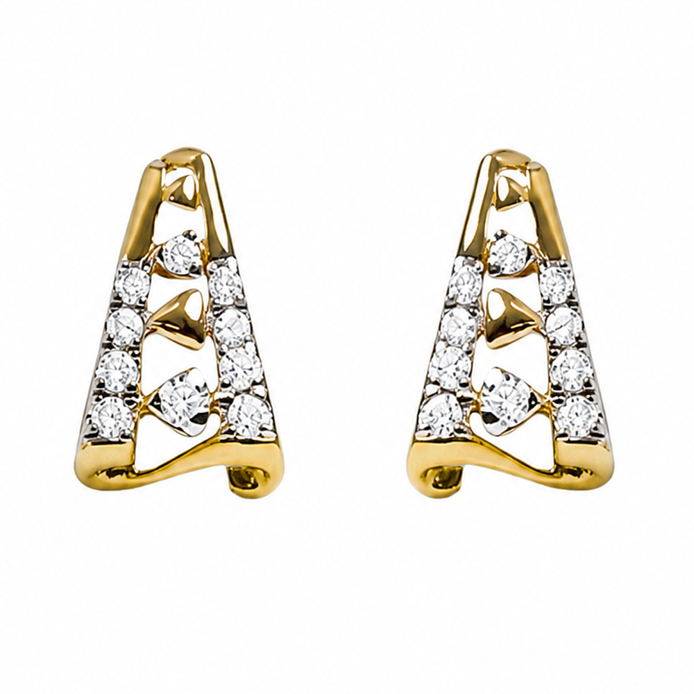 Golden Grace Diamond Triangle Earrings