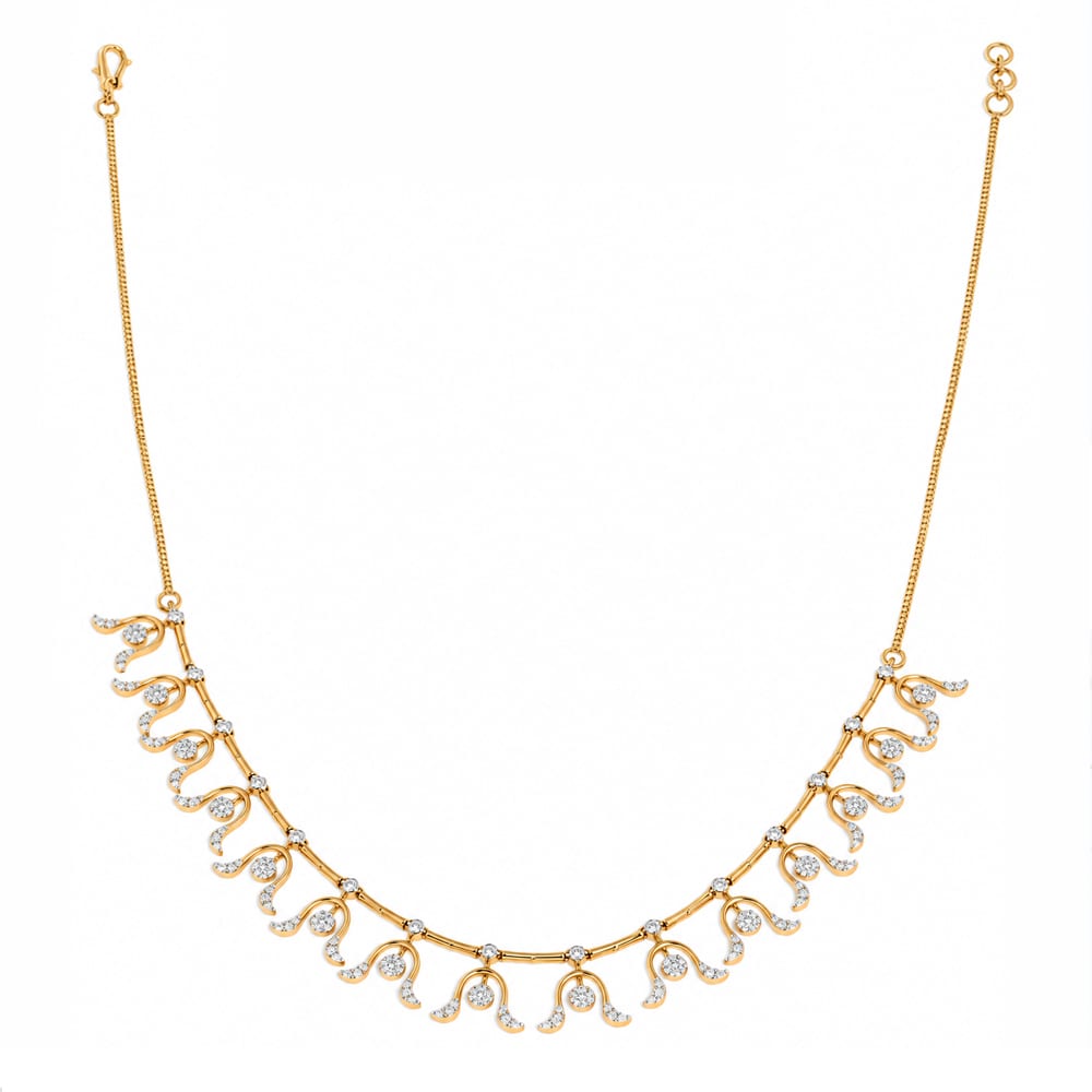 Golden Wave Diamond Necklace