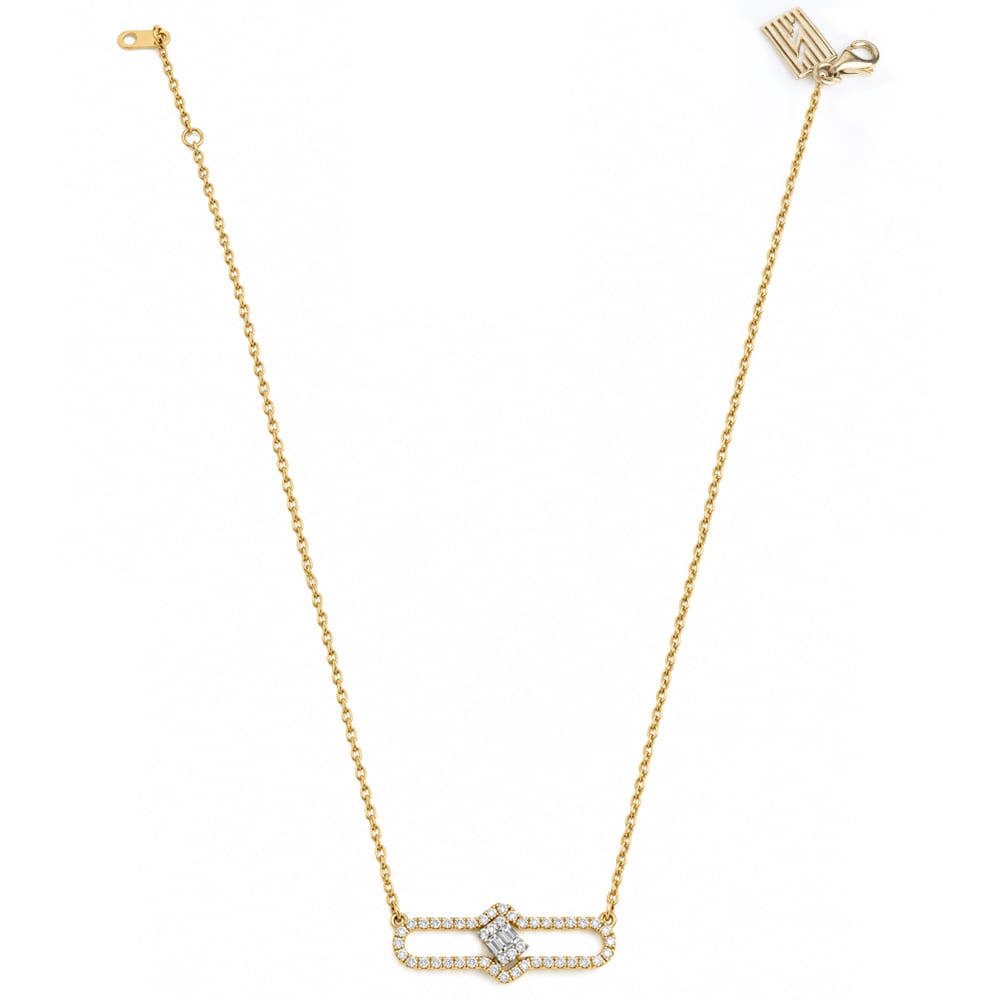 Radiant Geometric Diamond Necklace