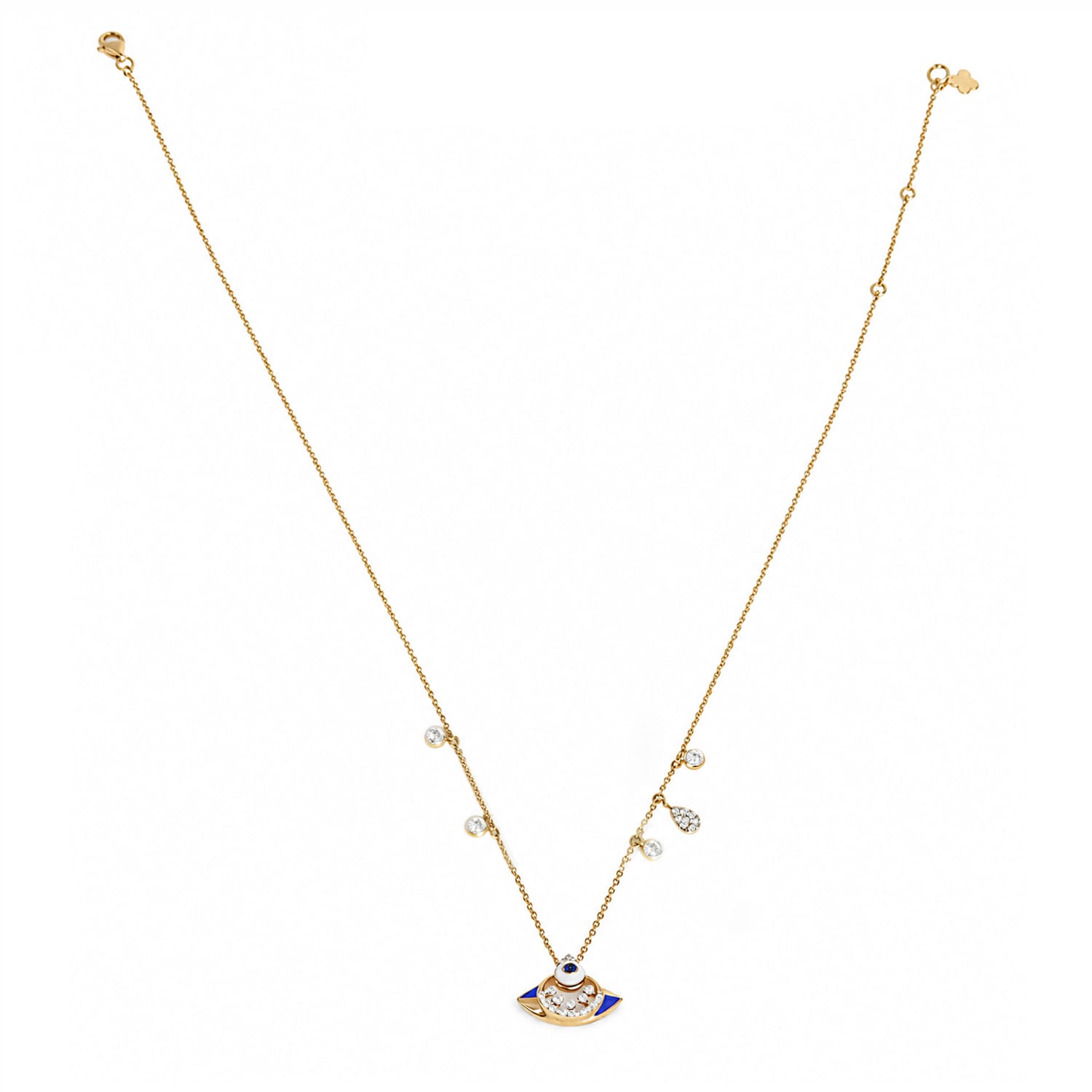 Diamond Evil Eye Charm Necklace
