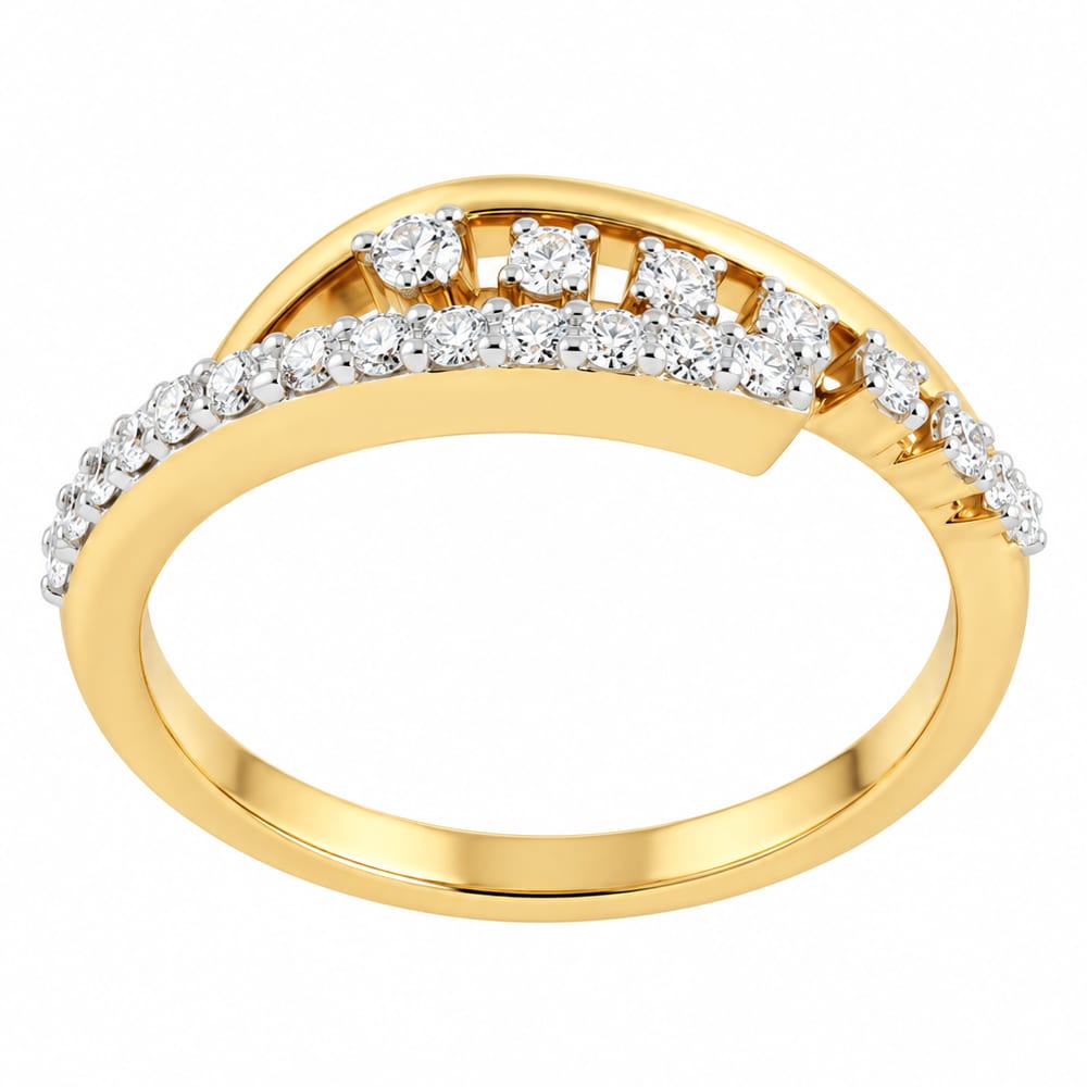 Stylish Radiant Wave Diamond Ring