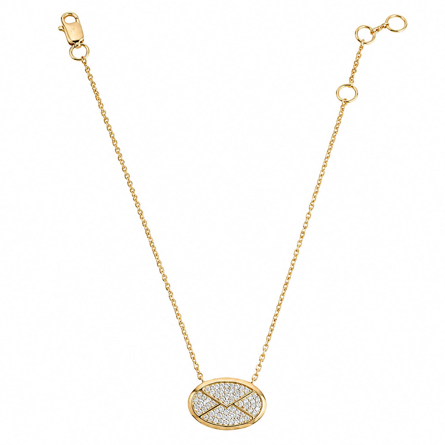Envelope Diamond Pendant Necklace