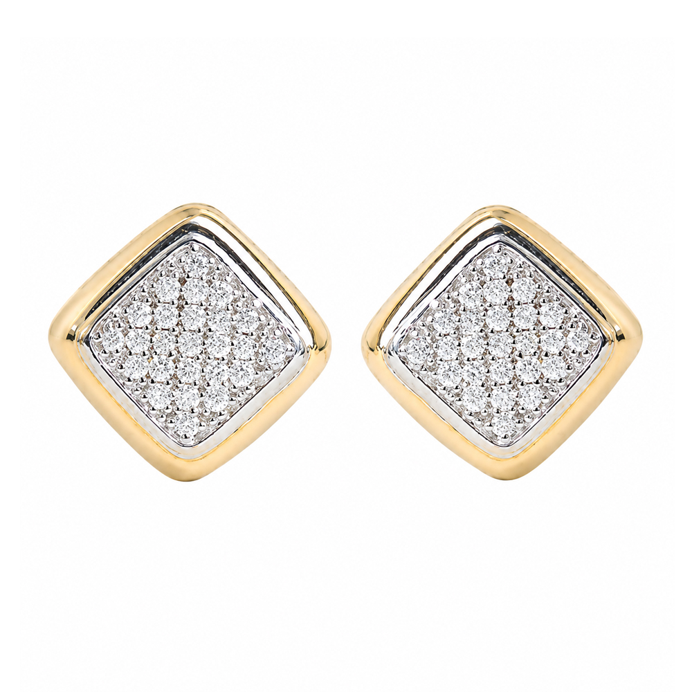 Diamond Square Stud Earrings