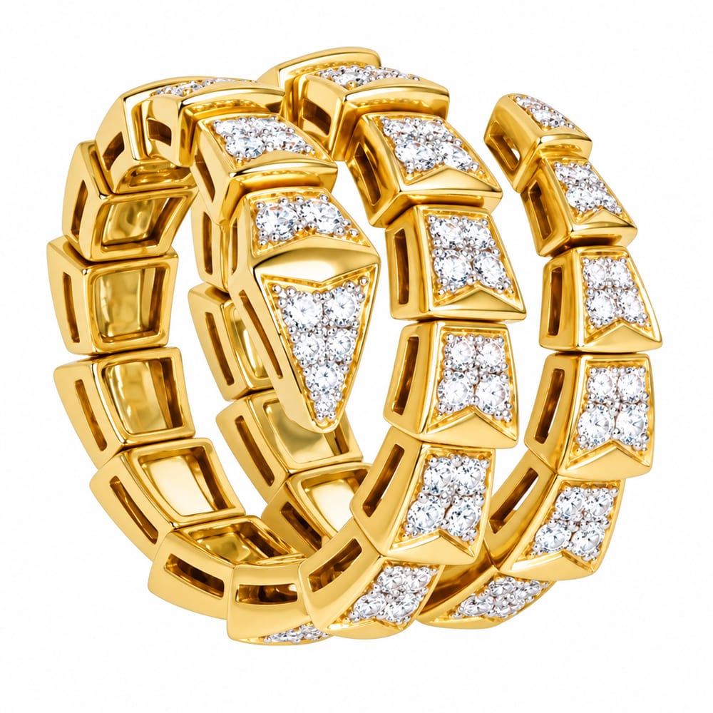 Modern & Stylish Golden Spiral Diamond Ring