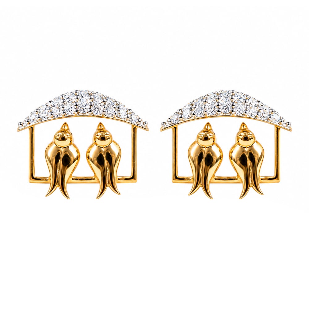 Royal Diamond Arch Earrings