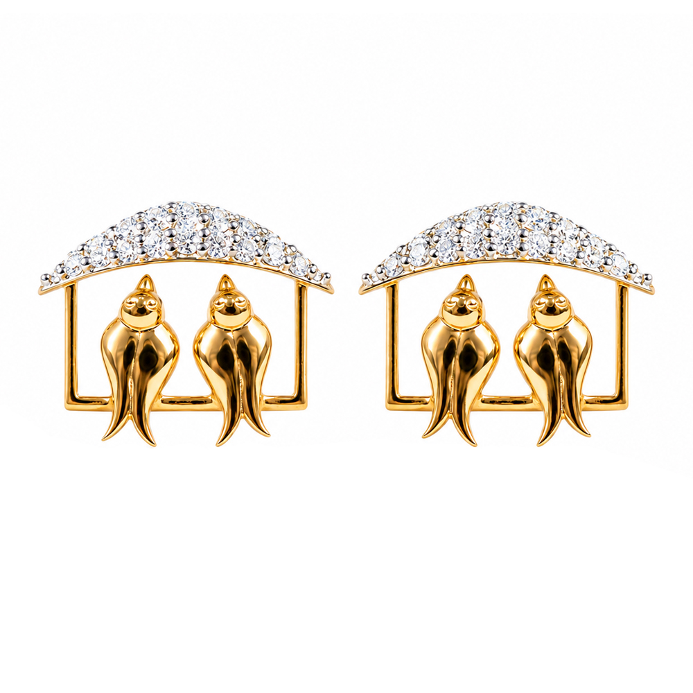 Royal Diamond Arch Earrings