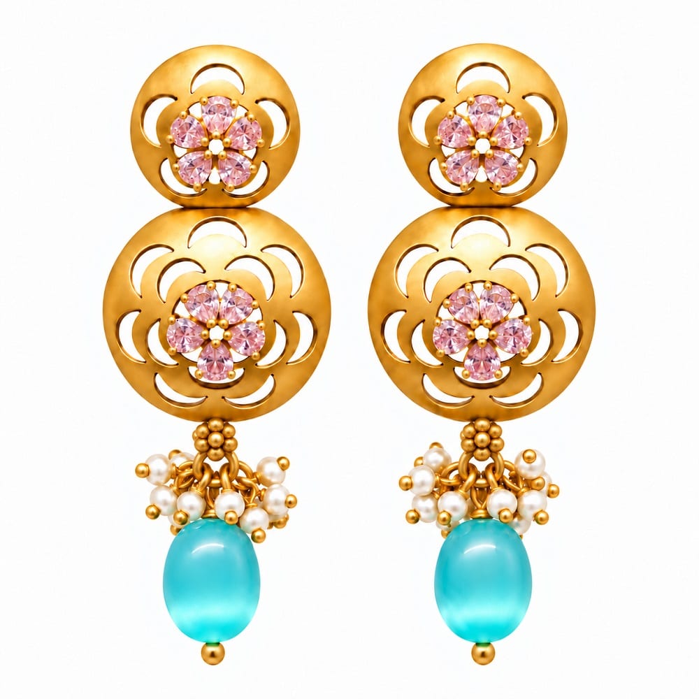 Royal Antique Elegance Gold Earrings