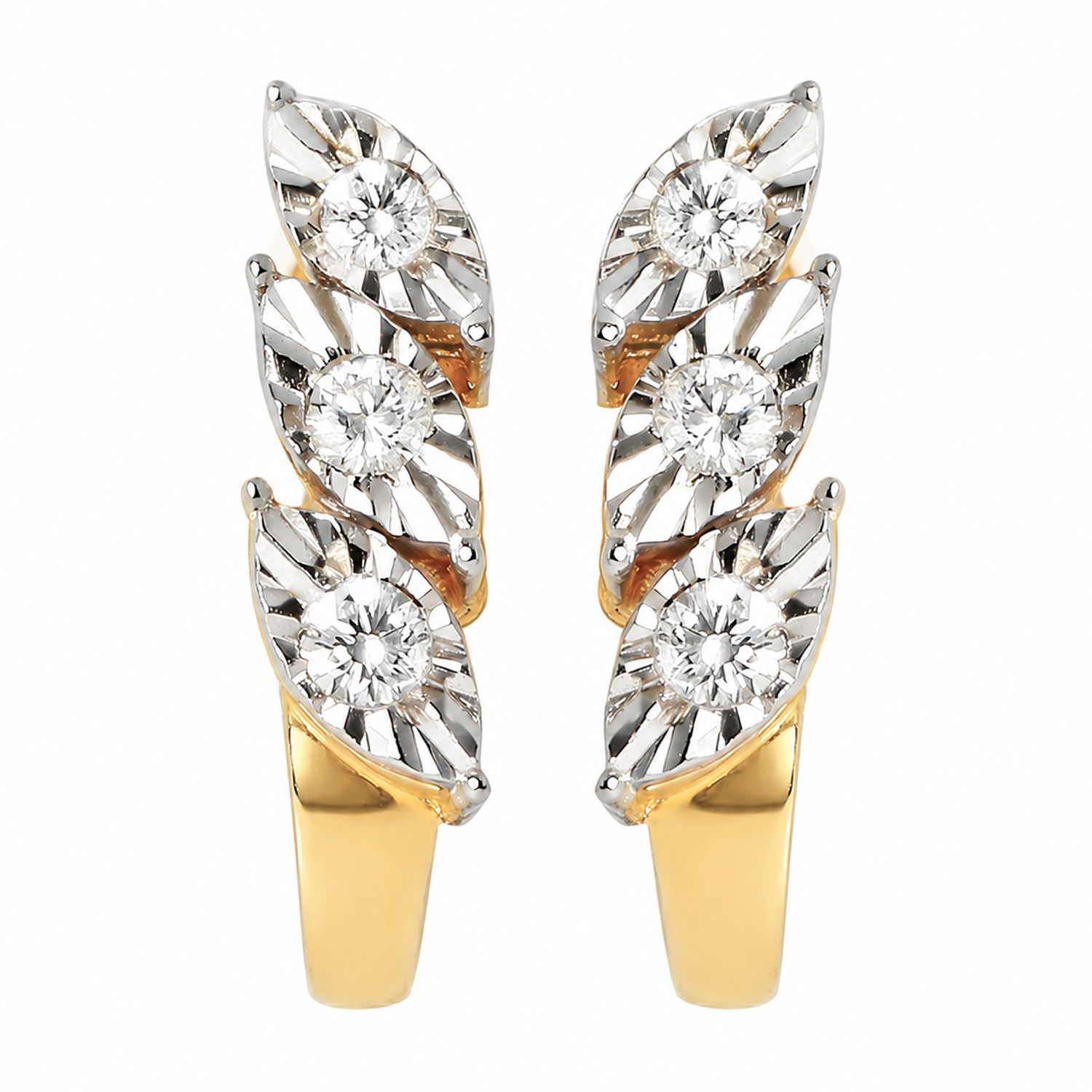 Diamond Leaf Bloom Earrings