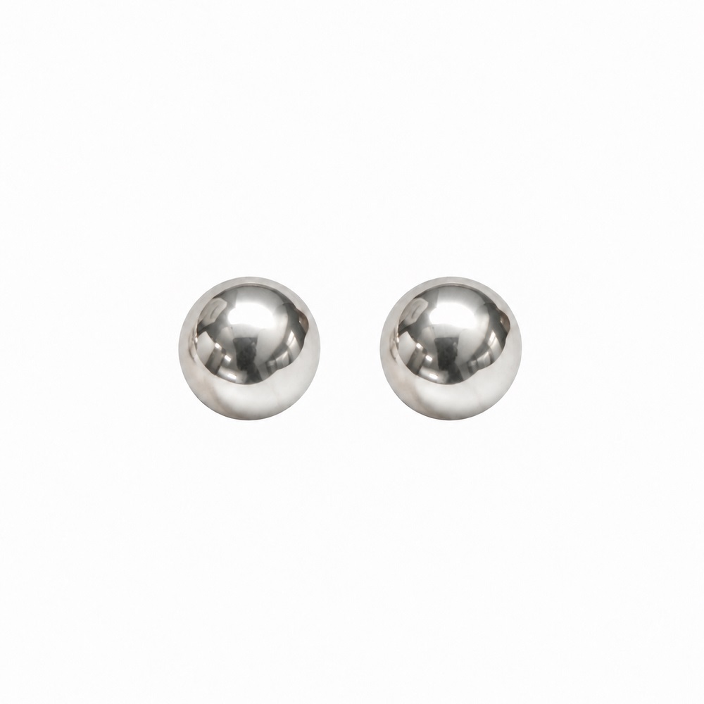 Lustrous Orb Fancy White Gold Stud Earrings