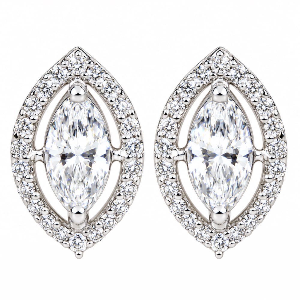 Royal Marquise Sparkle Diamond Stud Earrings
